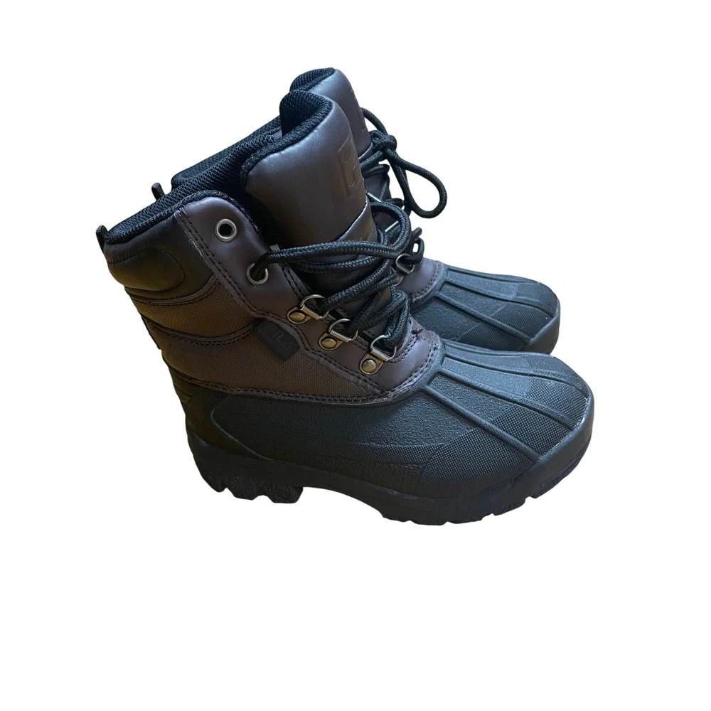 Fila Weathertech Kids Brown Black Winter Duck Boots 3SH40270-202 Size 1.5